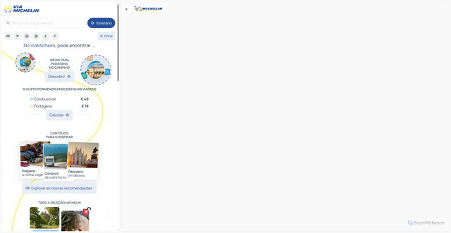 Security scan screenshot of https://viamichelin.pt
