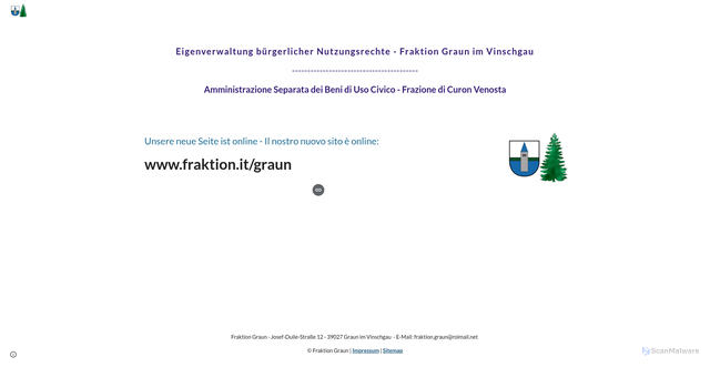 Security scan screenshot of https://www.fraktion-graun.it/