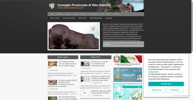 Security scan screenshot of https://www.cdlvibovalentia.it