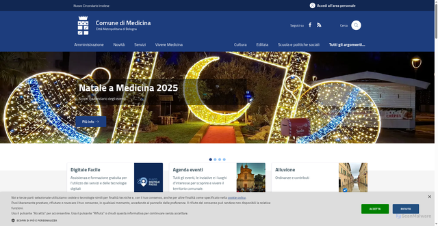 Security scan screenshot of https://www.comune.medicina.bo.it/