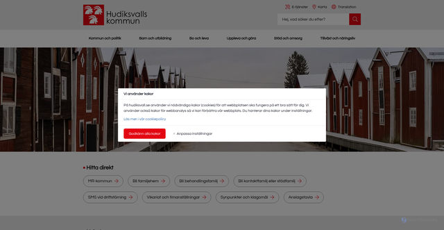 Security scan screenshot of https://hudiksvall.se/