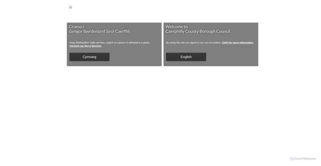 Security scan screenshot of https://www.caerphilly.gov.uk/
