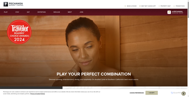 Security scan screenshot of https://www.pechanga.com/