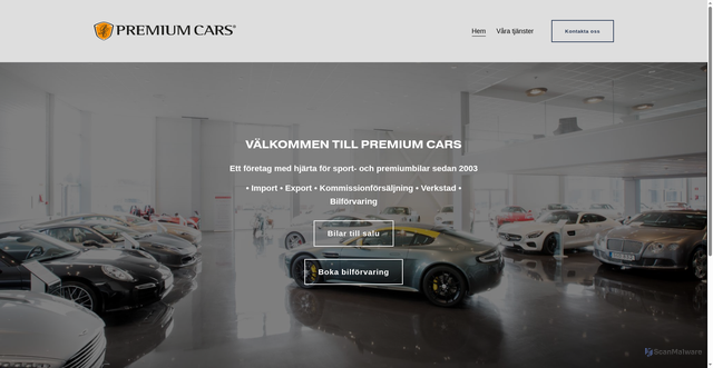 Security scan screenshot of https://premiumcars.nu