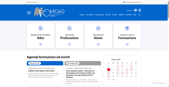 Security scan screenshot of https://ordinemedici.brescia.it