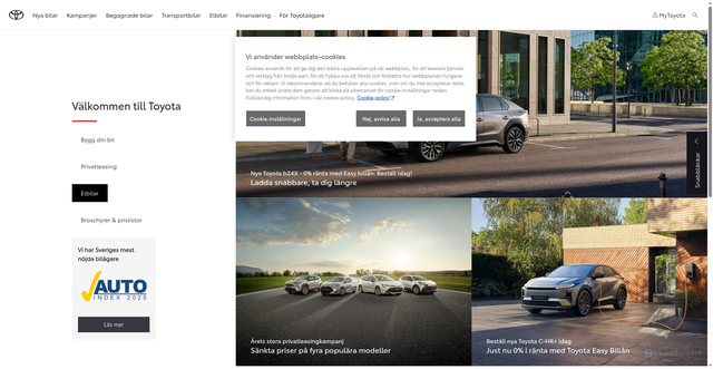 Security scan screenshot of https://www.toyota.se/