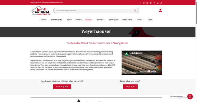 Security scan screenshot of https://cardinalhomecenter.com/brands/weyerhaeuser-lumber/