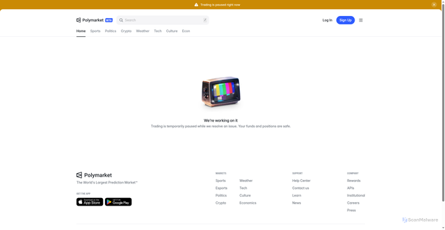 Security scan screenshot of polymarket.us