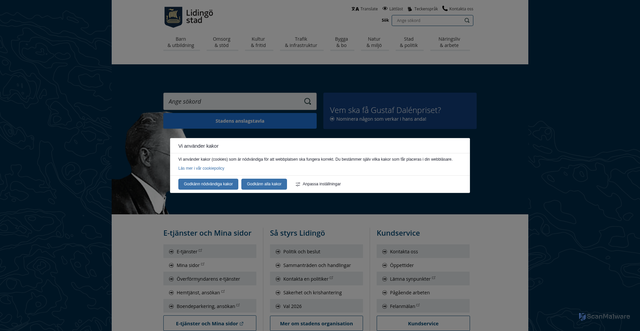 Security scan screenshot of http://www.lidingo.se