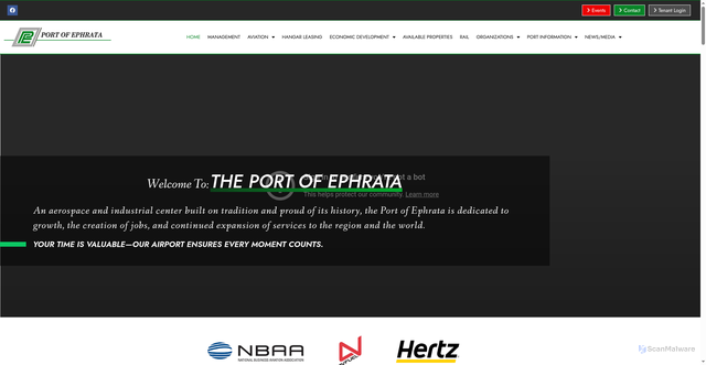 Security scan screenshot of https://portofephrata.gov/
