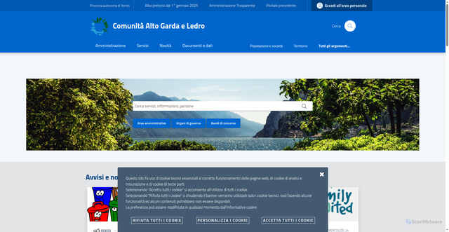 Security scan screenshot of https://www.altogardaeledro.tn.it/