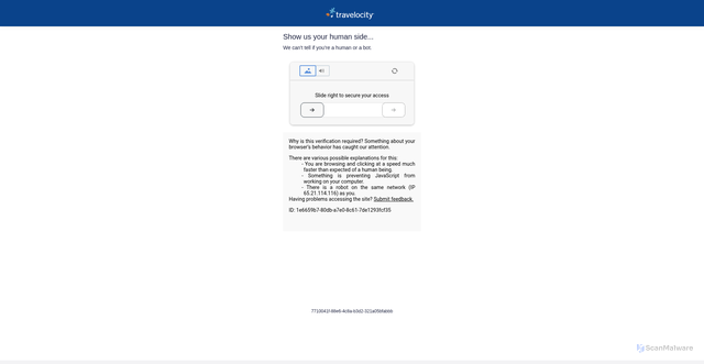 Security scan screenshot of https://www.travelocity.com