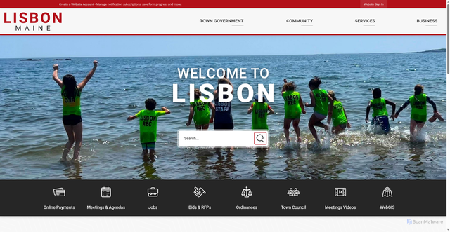 Security scan screenshot of https://www.lisbonmaine.gov/