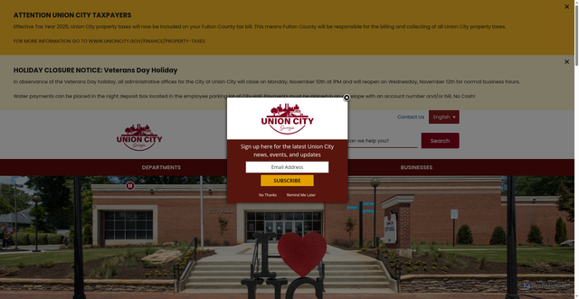 Security scan screenshot of https://www.unioncityga.gov/