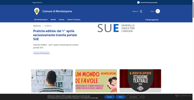 Security scan screenshot of https://www.comune.montelupone.mc.it/