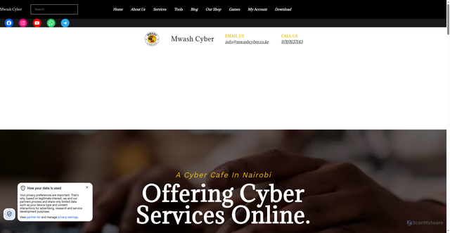 Security scan screenshot of https://mwashcyber.co.ke
