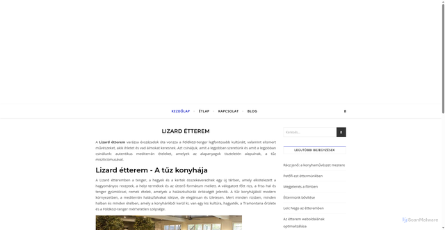 Security scan screenshot of https://lizardetterem.hu