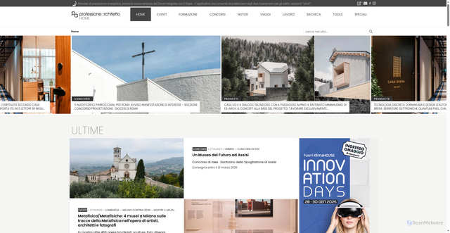 Security scan screenshot of https://professionearchitetto.it