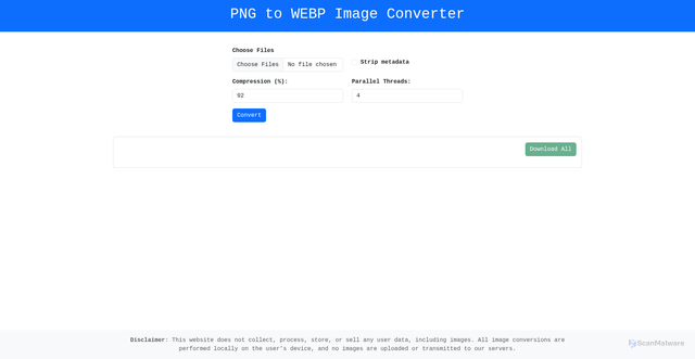 Security scan screenshot of https://png-to-webp-converter.pages.dev/