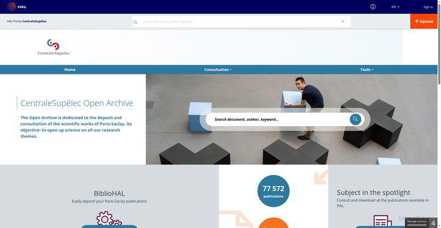 Security scan screenshot of https://centralesupelec.hal.science
