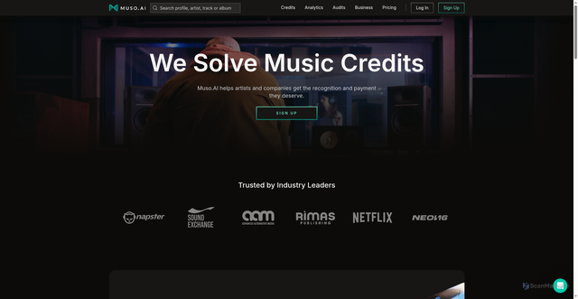 Security scan screenshot of https://muso.ai