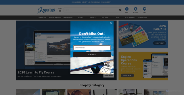 Security scan screenshot of https://sportys.com