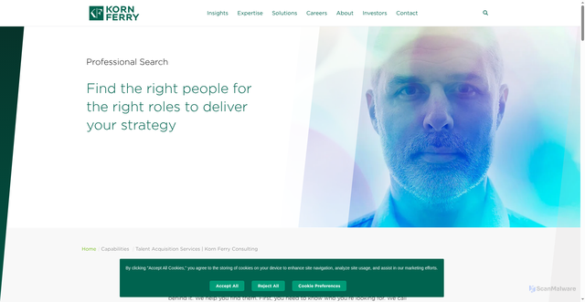 Security scan screenshot of https://www.kornferry.com/capabilities/talent-acquisition/professional-search
