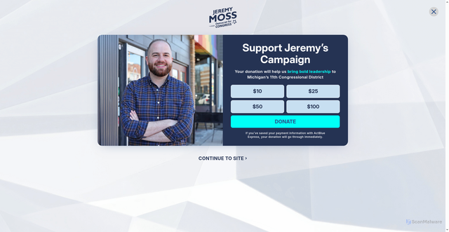 Security scan screenshot of https://votejeremymoss.com/