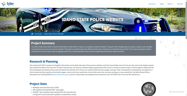 Security scan screenshot of https://tyleridaho.com/examples/isp.html