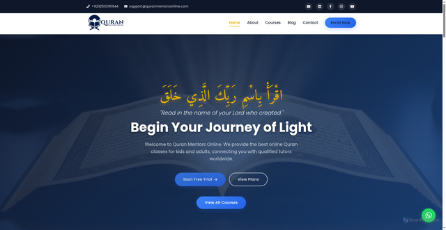 Security scan screenshot of https://quranmentorsonline.com/index.html