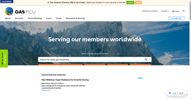Security scan screenshot of https://oasfcu.org