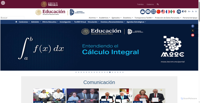 Security scan screenshot of https://tecnm.mx
