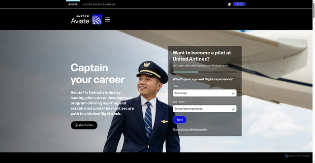 Security scan screenshot of https://unitedaviate.com/