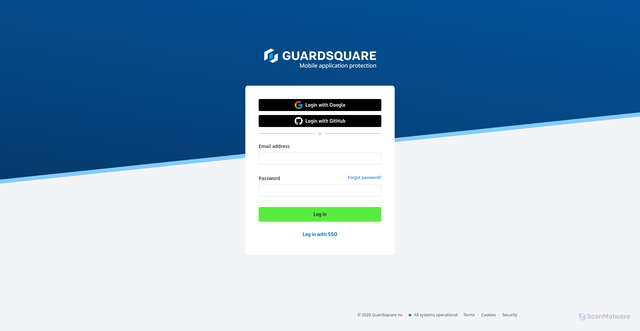 Security scan screenshot of https://dunkinbrands.threatcast.guardsquare.com
