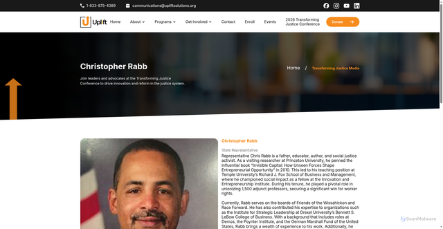 Security scan screenshot of https://www.upliftsolutions.org/speakers/christopher-rabb
