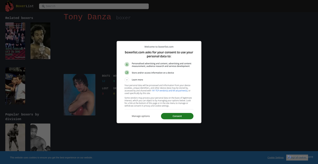 Security scan screenshot of https://boxerlist.com/en/boxer/tony-danza/23927