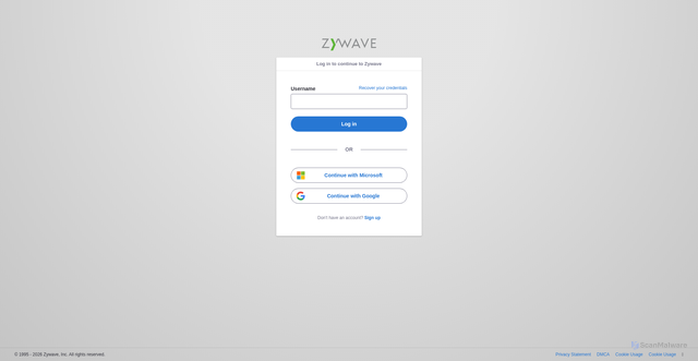 Security scan screenshot of https://accounts.zywave.com