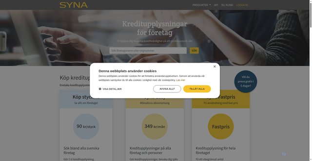 Security scan screenshot of https://syna.se