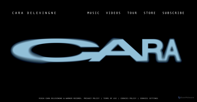 Security scan screenshot of https://www.caradelevingne.com/