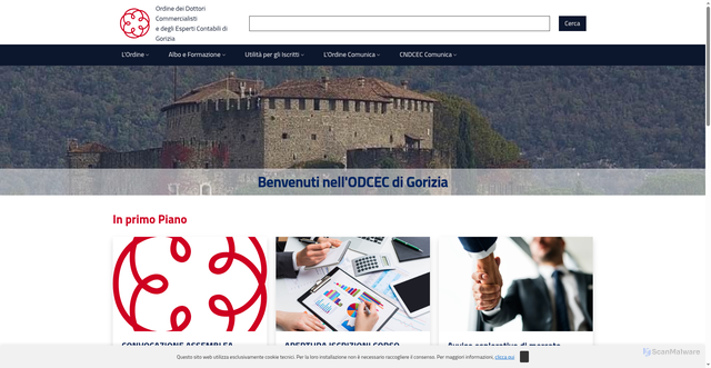 Security scan screenshot of https://gorizia.commercialisti.it/
