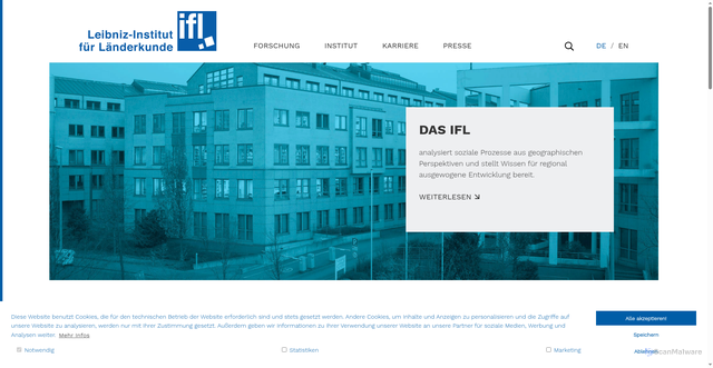 Security scan screenshot of https://leibniz-ifl.de/