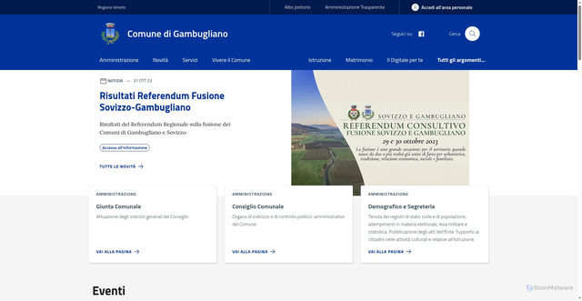 Security scan screenshot of https://www.comune.gambugliano.vi.it/