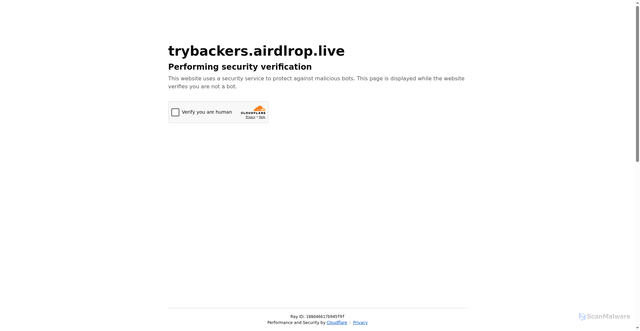 Security scan screenshot of https://trybackers.moonup.fun/
