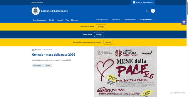 Security scan screenshot of https://comune.castelleone.cr.it/