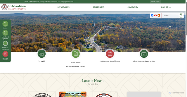 Security scan screenshot of https://www.hubbardstonma.gov/