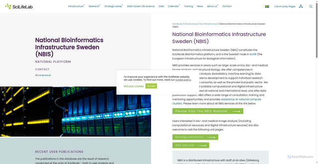 Security scan screenshot of https://www.scilifelab.se/units/nbis/