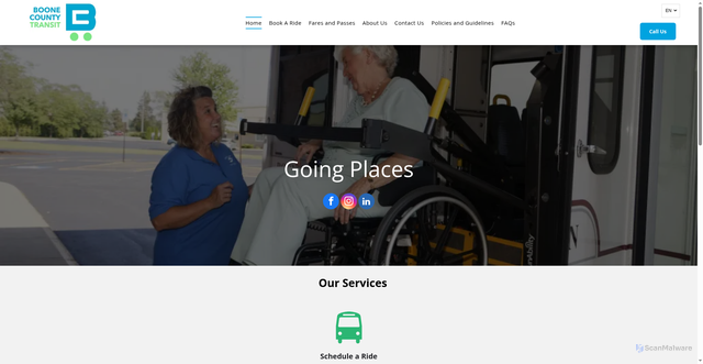 Security scan screenshot of https://www.bciltransit.gov/