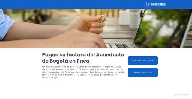 Security scan screenshot of https://factura-acueducto.com.co/
