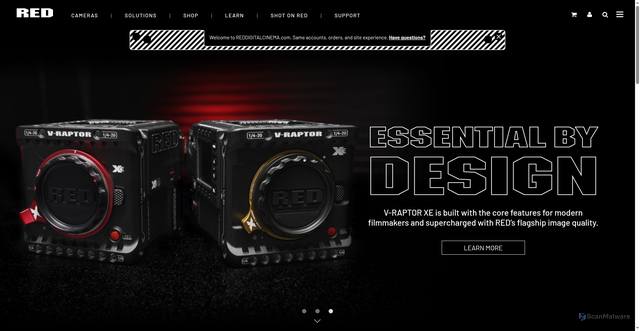 Security scan screenshot of https://www.reddigitalcinema.com/