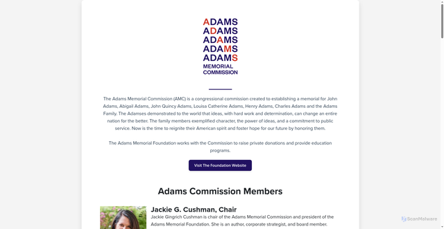 Security scan screenshot of https://adams.gov/